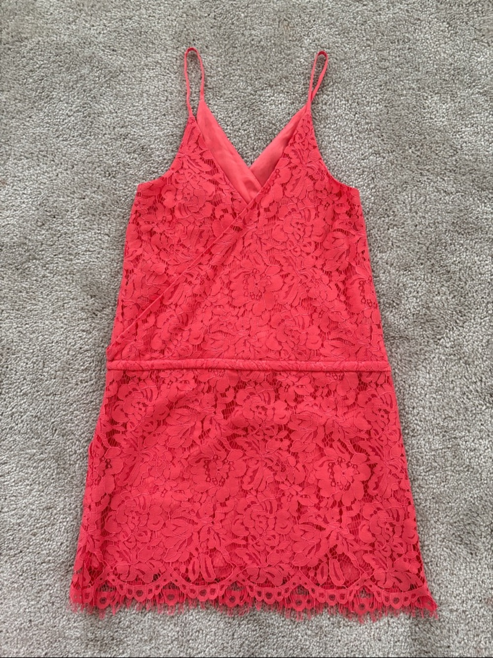 Chaser Coral Lace Mini Dress - Picture 2 of 6